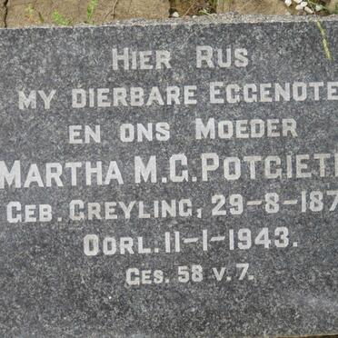 POTGIETER Martha M.G. nee GREYLING 1874-1943