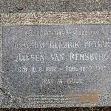 RENSBURG Joachim Hendrik Petrus, Jansen van 1882-1955