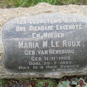 ROUX Pieter Jozua, le 1892-1965 &amp; Maria M. VAN RENSBURG 1905-1953