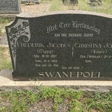 SWANEPOEL Frederik Jacobus 1887-1954 &amp; Christina Johanna WHEELER 1892-