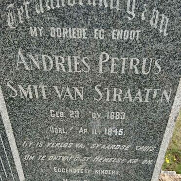 STRAATEN Andries Petrus Smit, van 1883-1945