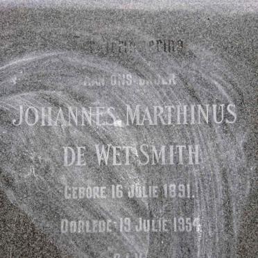 SMITH Johannes Marthinus de Wet 1891-1954