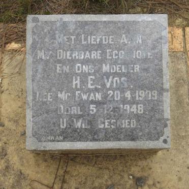 VOS H.E. nee McEWAN 1909-1948
