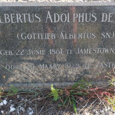 WET Albertus Adolphus, de 1861-1928