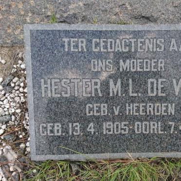 WITT Hester M.L., de nee V. HEERDEN 1905-1956