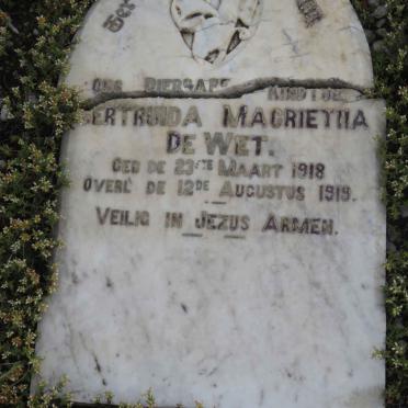 WET Gertruida Magrietha, de 1918-1919