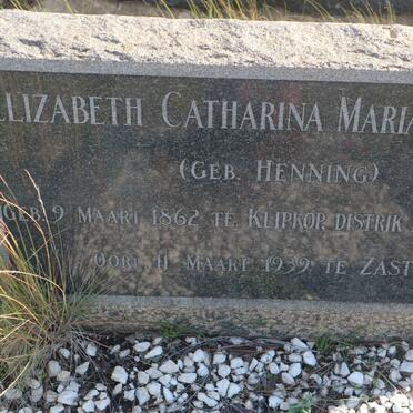 WET Elizabeth Catharina Maria, de nee HENNING 1862-1939