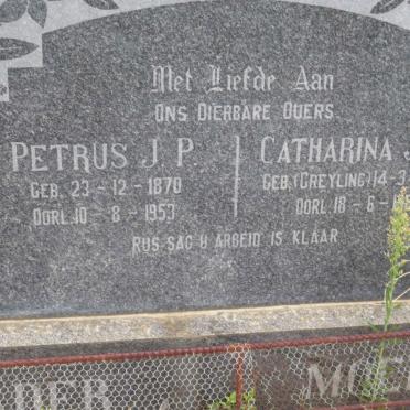 ? Petrus J.P. 1870-1953 &amp; Catharina J.S. GREYLING 1871-1953