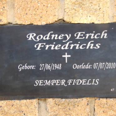 FRIEDRICHS Rodney Erich 1948-2010