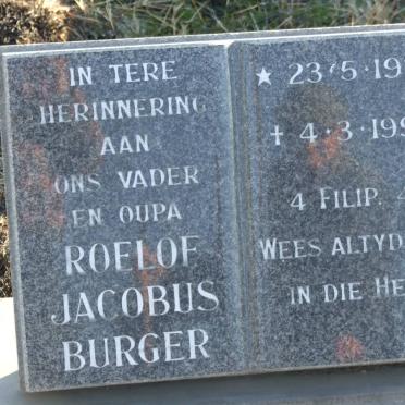 BURGER Roelof Jacobus 1927-1995