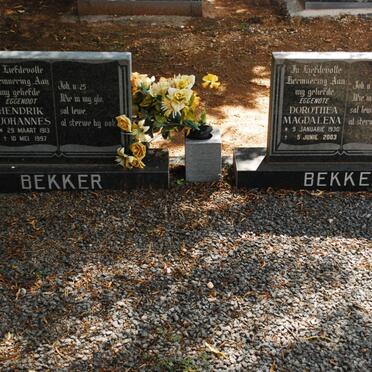 BEKKER Hendrik Johannes 1913-1997 &amp; Dorothea Magdalena 1930-2003