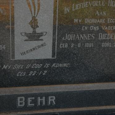 BEHR Johannes Diederick 1881-1966