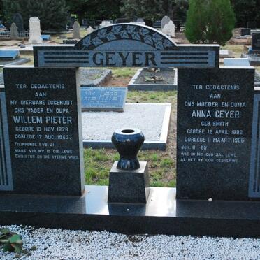 GEYER Willem Pieter 1878-1963 &amp; Anna SMITH 1892-1966