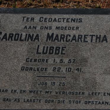LUBBE Carolina Margaretha 1857-1941