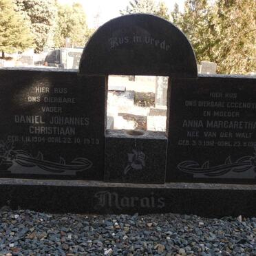 MARAIS Daniel Johannes Christiaan 1904-1979 &amp; Anna Margaretha VAN DER WALT 1912-1960