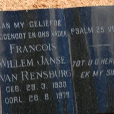 RENSBURG Francois Willem, Janse van 1933-1979