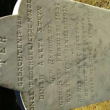 STEYN Dinah Aleta nee HERHOLDT 1857-1915