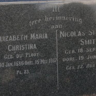 SMITH Nicolas Stefanus 1882-1954 &amp; Elizabeth Maria Christina DU PLOOY 1886-1967