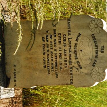 VENTER Martha Louisa, van de 1896-1914