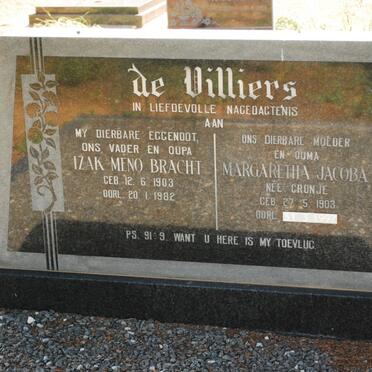 VILLIERS Izak Meno Bracht, de 1903-1982 &amp; Margaretha Jacoba CRONJE 1903-