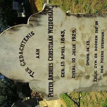 WEIDEMAN Pieter Andries Christiaan 1843-1929