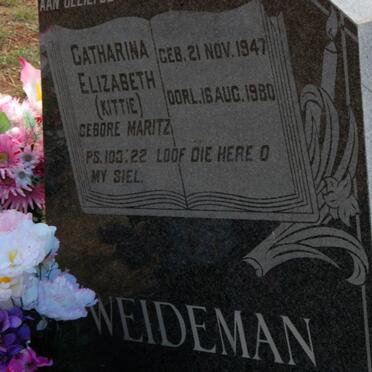 WEIDEMAN Catharina Elizabeth nee MARITZ 1947-1980