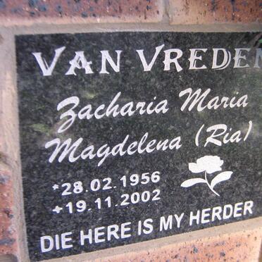 VREDEN Zacharia Maria Magdalena, van 1956-2002