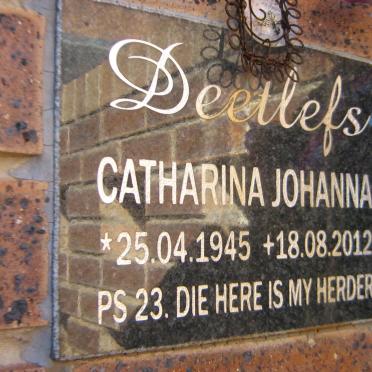 DEETLEFS Catharina Johanna 1945-2012