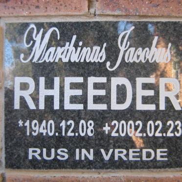 RHEEDER Marthinus Jacobus 1940-2002