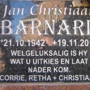 BARNARD Jan Christiaan 1942-2015