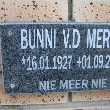 MERWE Bunni, v.d. 1927-2011