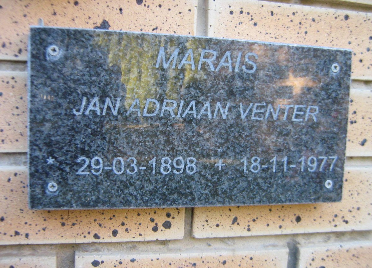 MARAIS Jan Adriaan Venter 1898-1977