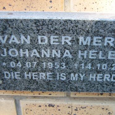 MERWE Johanna Helena, van der 1953-2006