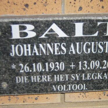 BALT Johannes Augustus 1930-2009