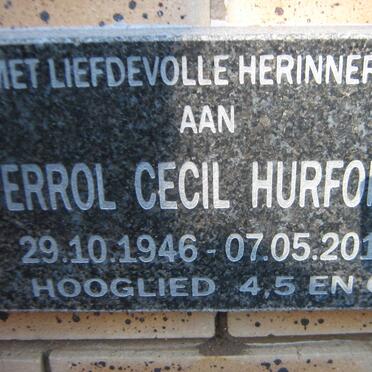HURFORD Errol Cecil 1946-2012