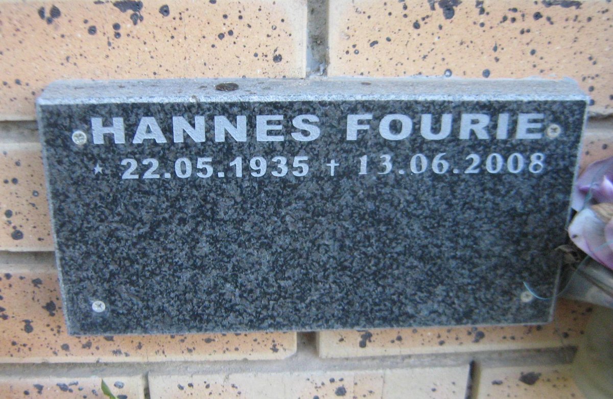 FOURIE Hannes 1935-2008