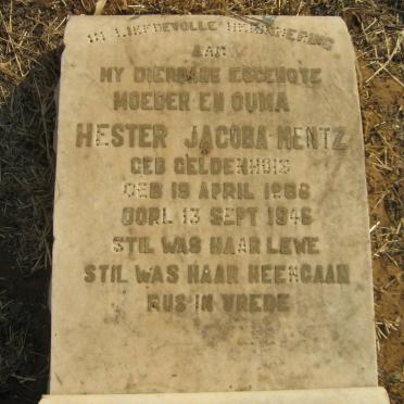 MENTZ Hester Jacoba nee GELDENHUIS 1886-1946