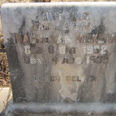 NIEKERK Magna, van 1932-1935