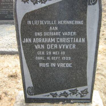 VYVER Jan Abraham Christiaan, van der 18?? -1929