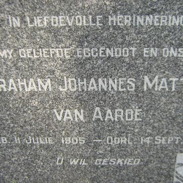 AARDE Abraham Johannes Matthys, van 1905-1958