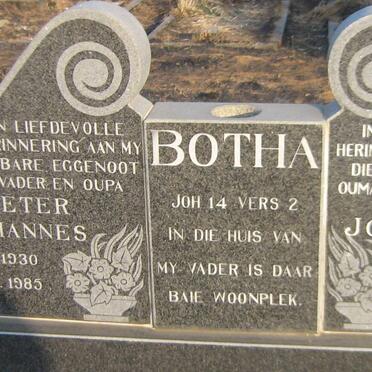 BOTHA Pieter Johannes 1930-1985 &amp; Josephine 1931-2015