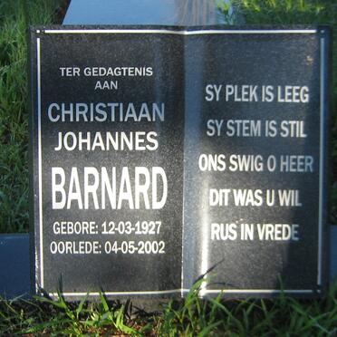 BARNARD Christiaan Johannes 1927-2002