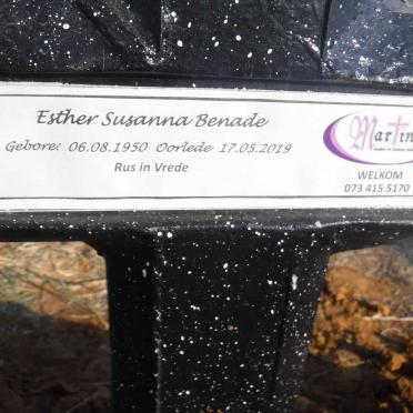BENADE Esther Susanna 1950-2019