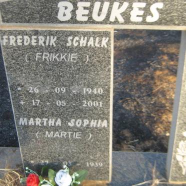 BEUKES Frederik Schalk 1940-2001 &amp; Martha Sophia 1939-