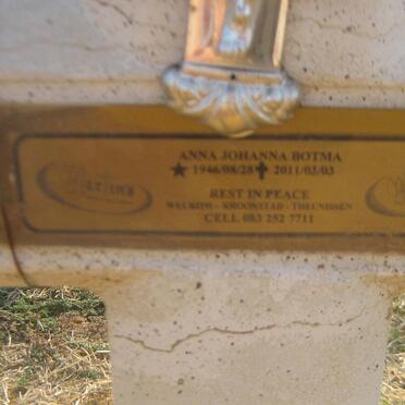 BOTHMA Anna Johanna 1946-2011