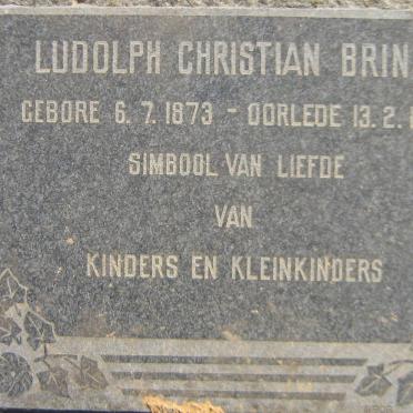 BRINK Ludolph Christian 1873-1969