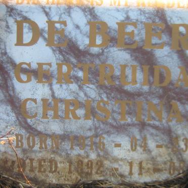 BEER Gertruida Christina, de 1916-1992