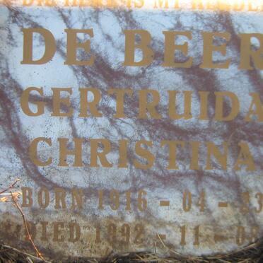 BEER Gertruida Christina, de 1916-1992