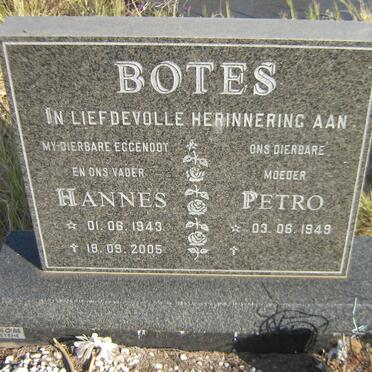 BOTES Hannes 1943-2005 &amp; Petro 1949-