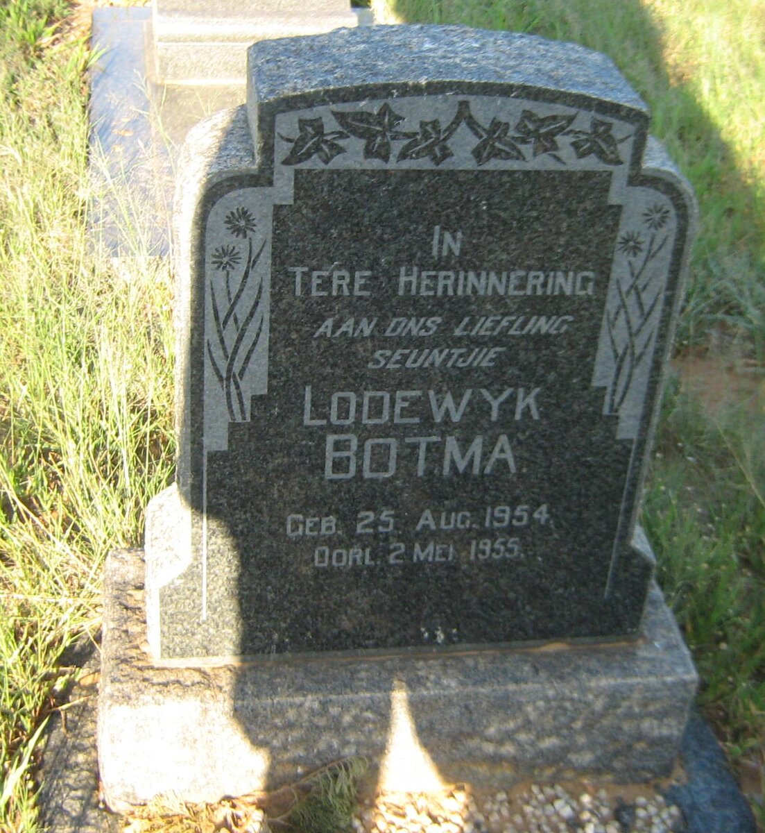 BOTMA Lodewyk 1954-1955